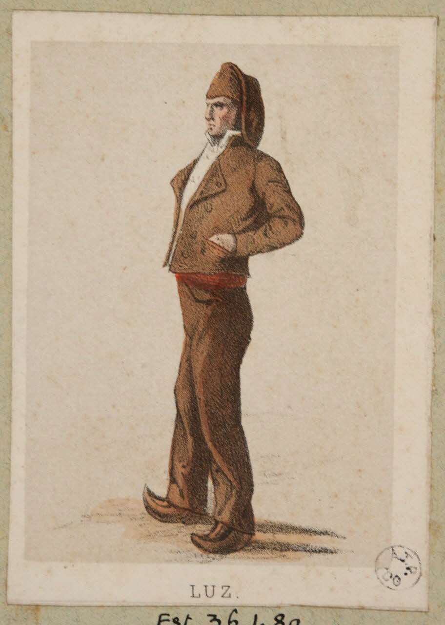 Frick ; Lalonde G. estampe 50 Costumes des Pyrenées  pris d'après Nature  LUZ. Paris 1855-1865 1936.1.89 Photo