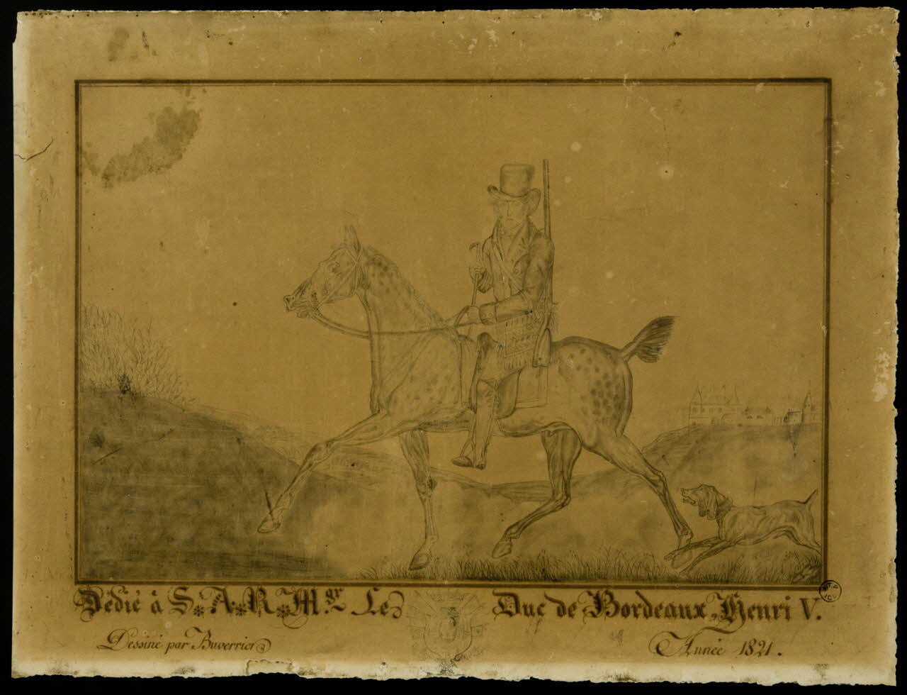 estampe Dédié à  SAR Mgr. Le Duc de Bordeaux Henri V. 1936.1993 Photo