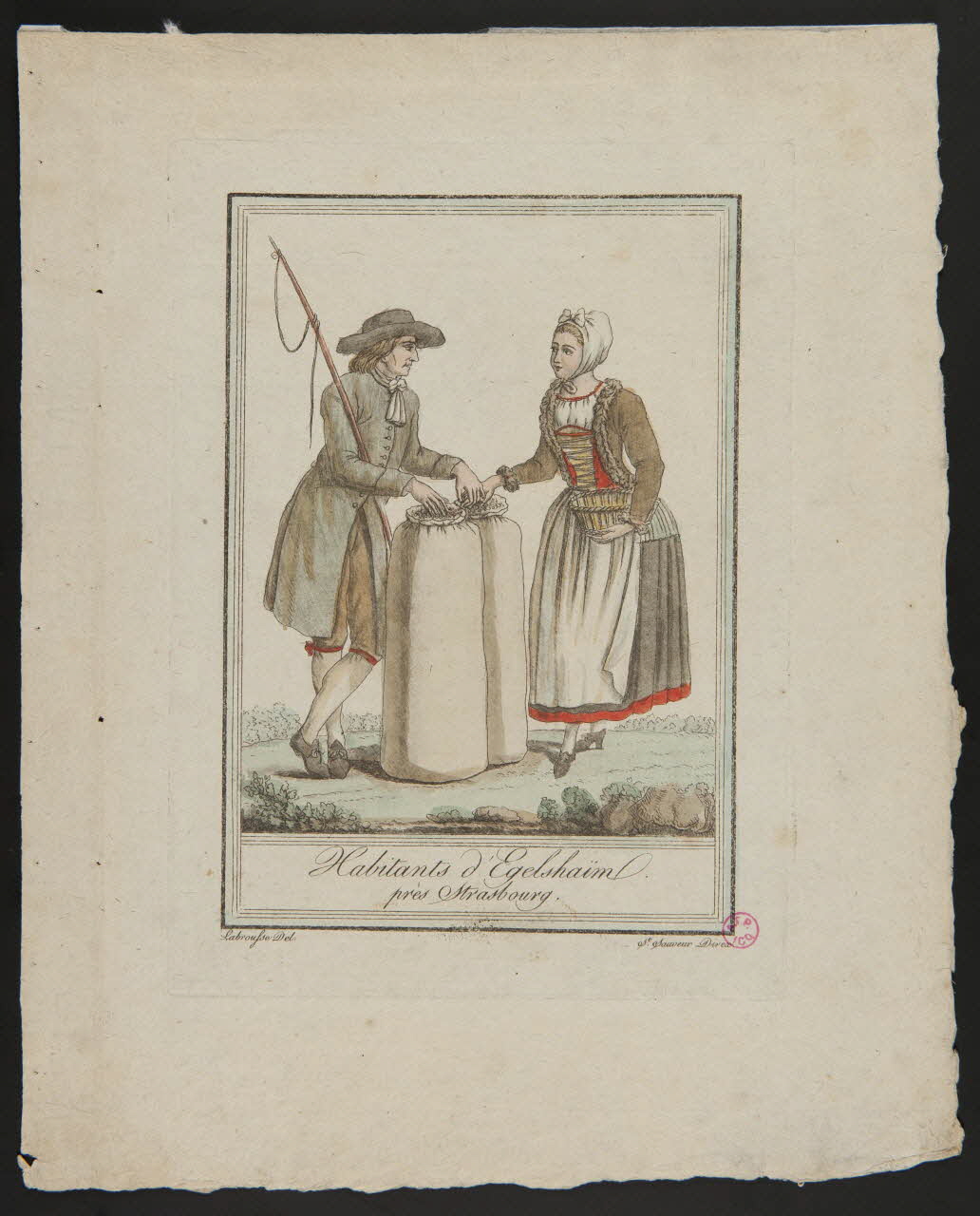 Labrousse L. ; Michel Pigelet imagerie ancienne Habitants d'Egelshaïm  près Strasbourg. Paris 1796 1938.1.10 Photo