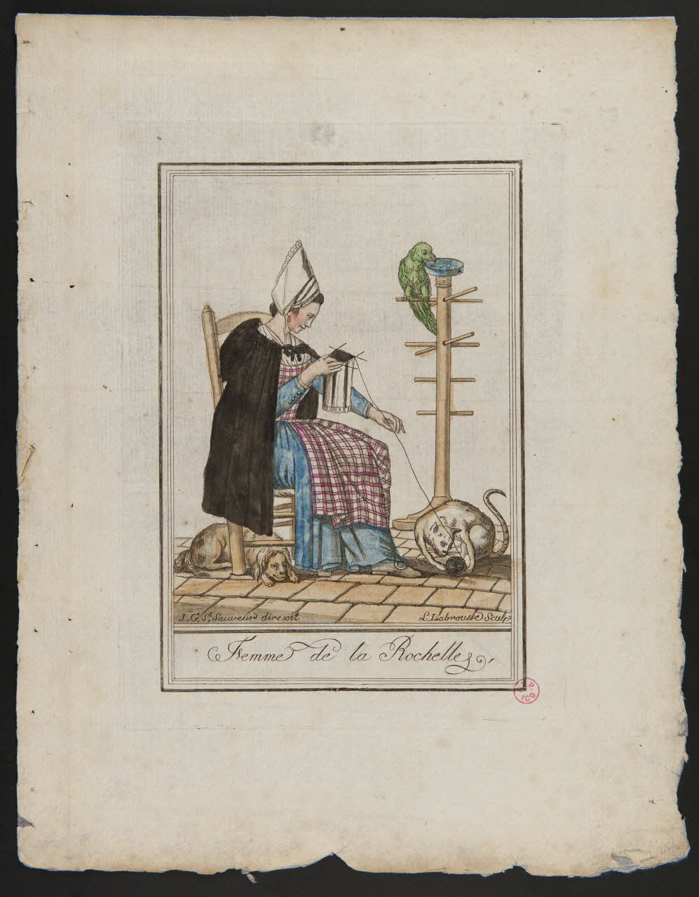 Labrousse L. ; Michel Pigelet imagerie ancienne Femme de la Rochelle Paris 1796 1938.1.12 Photo