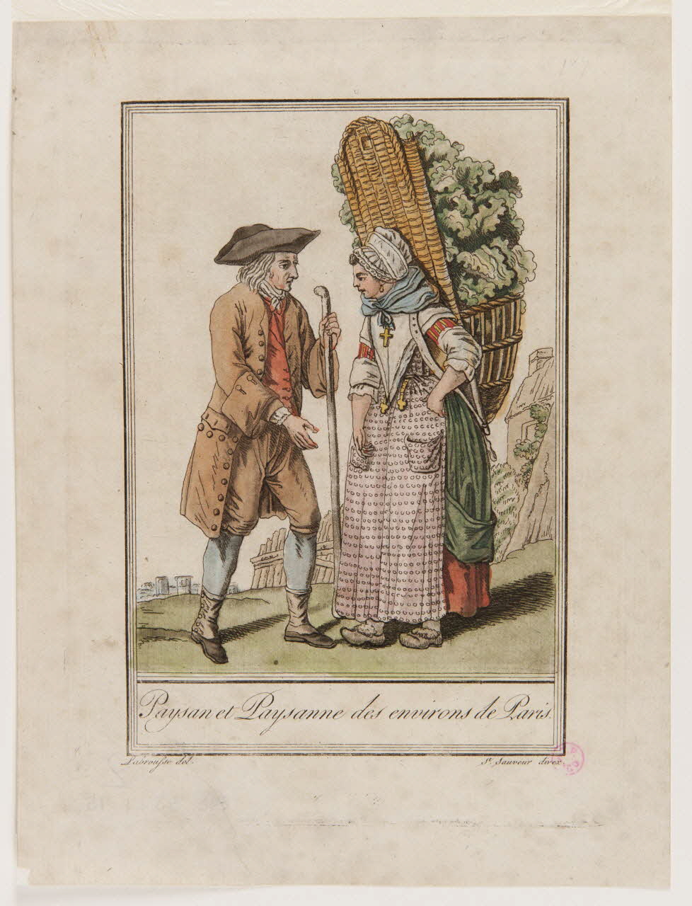 Labrousse L. ; Michel Pigelet imagerie ancienne Paysan et Paysanne des environs de Paris. Paris 1796 1938.1.15 Photo