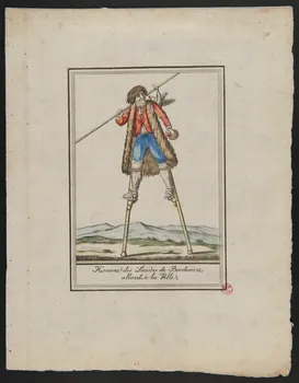 Labrousse L. ; André Grasset de Saint-Sauveur ; Gihaut frères (imprime imagerie ancienne Homme des Landes de Bordeaux  allant à la Ville Paris 1796 1938.1.19 Photo