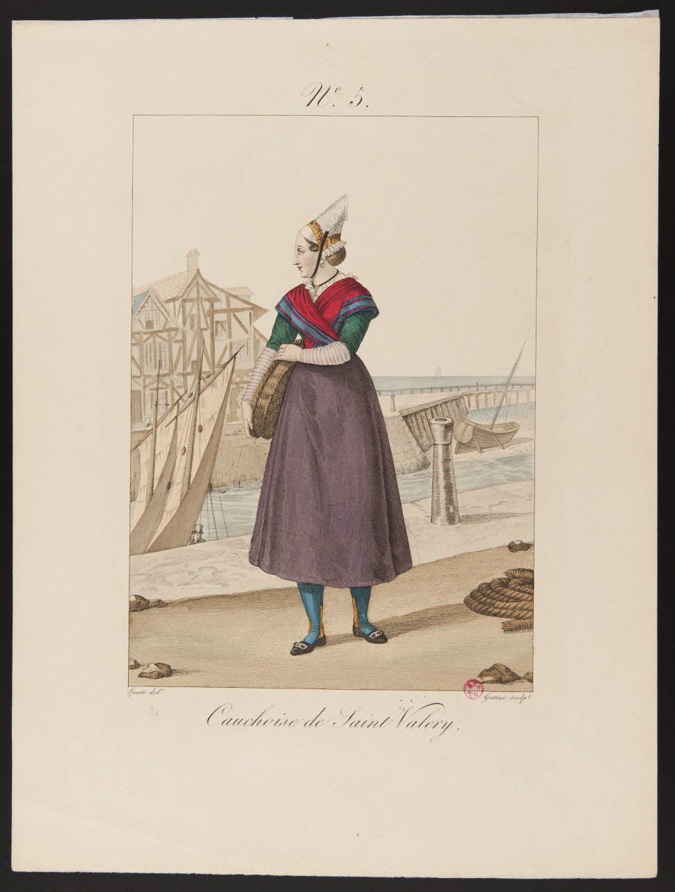 Georges-Jacques Gatine ; Louis-Marie Lanté ; Crapelet (impri partie d'un ensemble d'estampes Cauchoise de Saint Valery. Paris 1827 1938.1.27 Photo