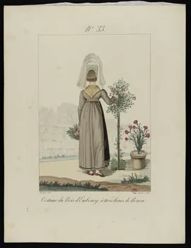Georges-Jacques Gatine ; Benoît Pécheux ; Crapelet (imprimeu partie d'un ensemble d'estampes Costume du Bois d'Embourg, à trois lieues de Rouen. Paris 1811 1938.1.32 Photo