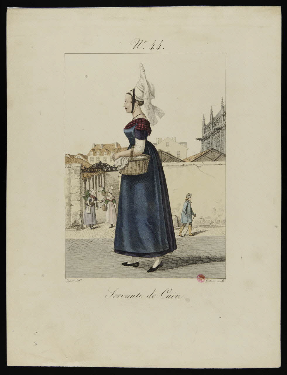 Georges-Jacques Gatine ; Louis-Marie Lanté ; Crapelet (impri partie d'un ensemble d'estampes Servante de Caën Paris 1827 1938.1.34 Photo