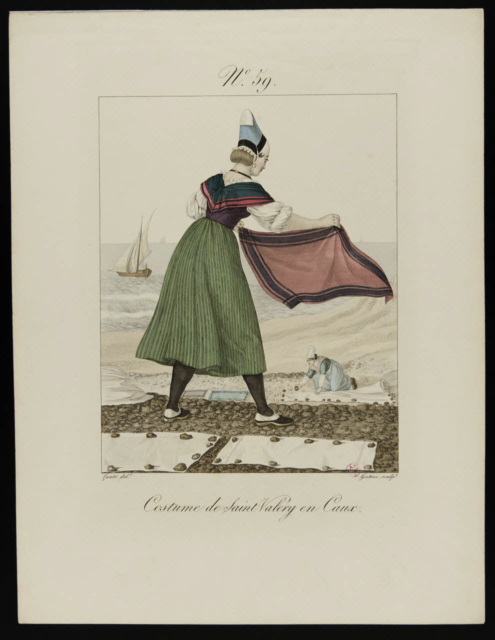 Georges-Jacques Gatine ; Louis-Marie Lanté ; Crapelet (impri partie d'un ensemble d'estampes Costume de Saint-Valéry-en-Caux Paris 1827 1938.1.38 Photo