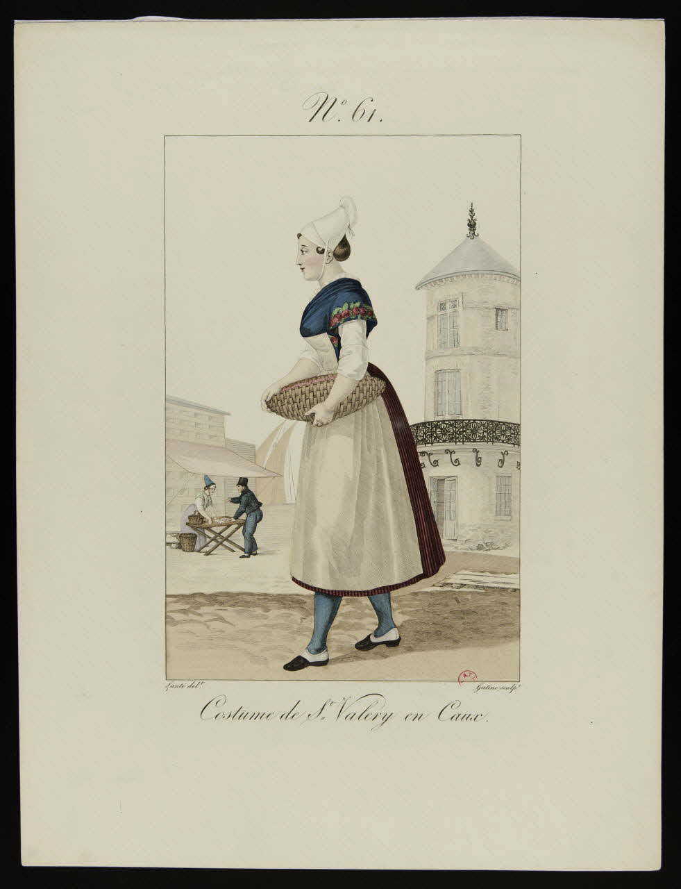 Georges-Jacques Gatine ; Louis-Marie Lanté ; Crapelet (impri partie d'un ensemble d'estampes Costume de St.Valéry en Caux. Paris 1827 1938.1.39 Photo