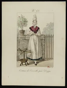 Georges-Jacques Gatine ; Louis-Marie Lanté ; Crapelet (impri partie d'un ensemble d'estampes Costume de Crosville, près Dieppe. Paris 1827 1938.1.40  Photo