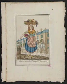 Labrousse L. ; André Grasset de Saint-Sauveur ; Gihaut frères (imprime imagerie ancienne Marchande de Fruits de Bordeaux. Paris 1796 1938.1.6 Photo