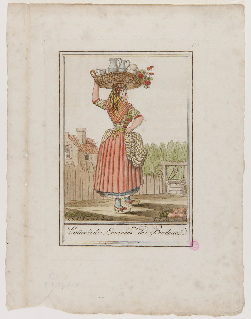 Labrousse L. ; André Grasset de Saint-Sauveur ; Gihaut frères (imprime imagerie ancienne Laitière des environs de Bordeaux Paris 1796 1938.1.7 Photo