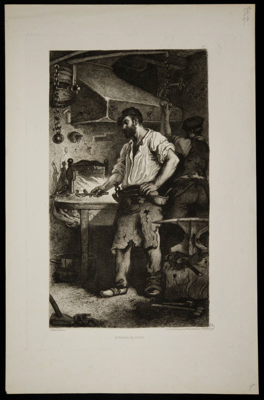 Masson A. ; Alfred A. Cadart estampe INTERIEUR DE FORGE. Paris 1863 1938.11.108 Photo