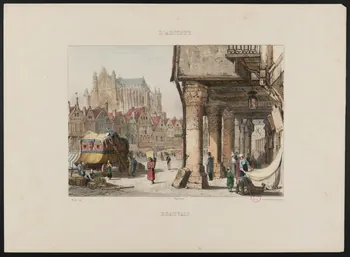 Pierre-Joseph Challamel ; Prout ; Benard et Frey partie d'un ensemble d'estampes L'ARTISTE.  BEAUVAIS. Paris 1837 1938.11.14  Photo