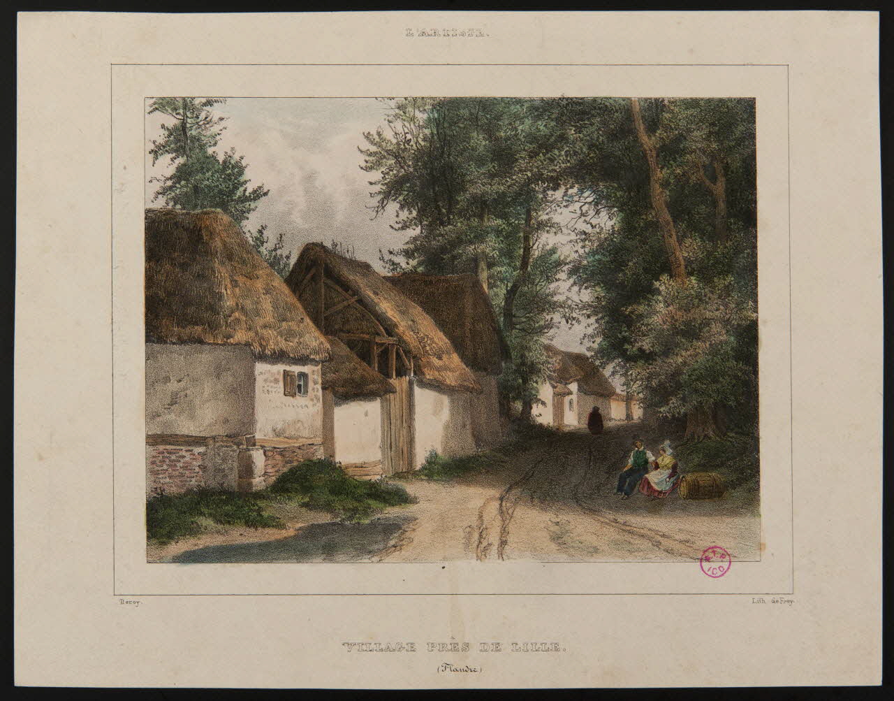 Isidore Laurent Deroy ; Georges J. Frey estampe L'ARTISTE. VILLAGE PRES DE LILLE. (Flandre) Paris 1835 1938.11.16 Photo
