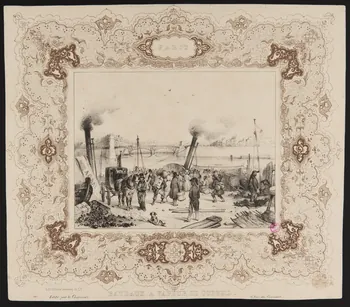Malapeau C. ; Victor Adam ; Caboche Garneray et Cie (imprimeur, libraire, éditeu estampe PARIS.  BATEAUX A VAPEUR DE CORBEIL. Paris 1831-1866 1938.11.26 Photo