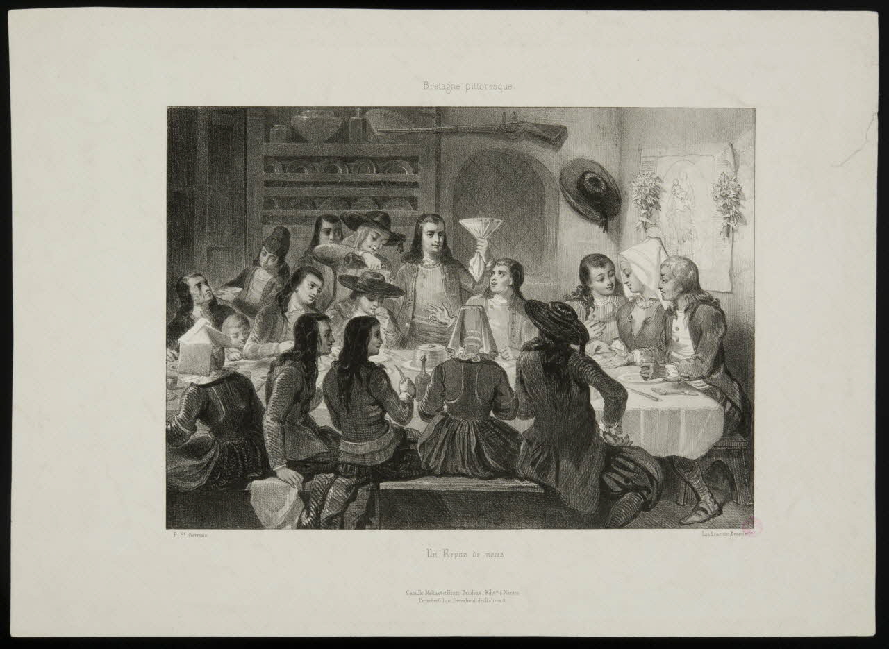 Joseph Lemercier ; Bénard et Cie estampe Un Repas de noces Nantes 1830-1887 1938.11.32 Photo