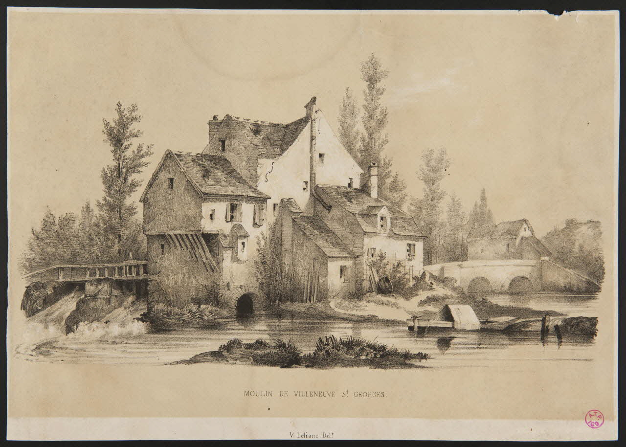 Lefranc V. estampe MOULIN DE VILLENEUVE St. GEORGES. 1837 1938.11.38  Photo