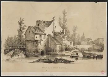 Lefranc V. estampe MOULIN DE VILLENEUVE St. GEORGES. 1837 1938.11.38 Photo