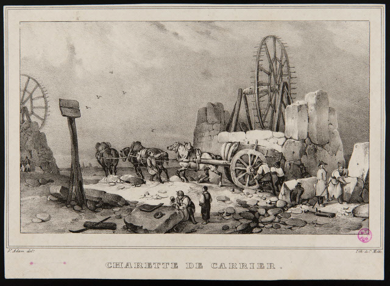 Charles C. Motte ; Victor Adam estampe CHARETTE DE CARRIER. France 1805-1836 1938.11.39 Photo