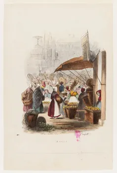 Lavieille Jacques Adrien ; Pauquet ; J. Ferrand partie d'un ensemble d'estampes LA HALLE Paris 1840-1842 1938.11.4  Photo