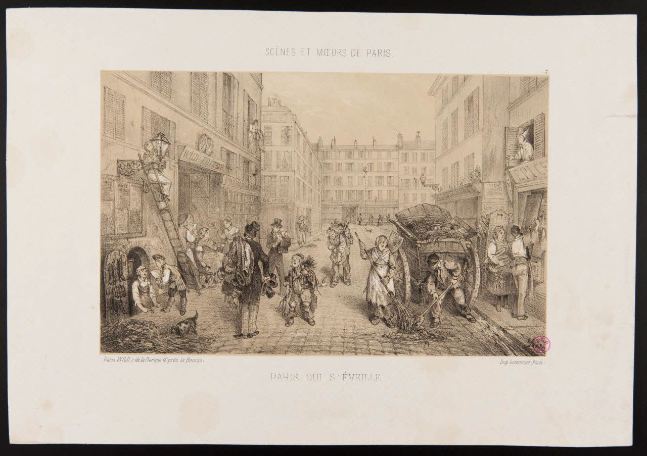 Yves estampe SCENES ET MOEURS DE PARIS  PARIS QUI S'EVEILLE Paris 1823-1887 1938.11.52 Photo