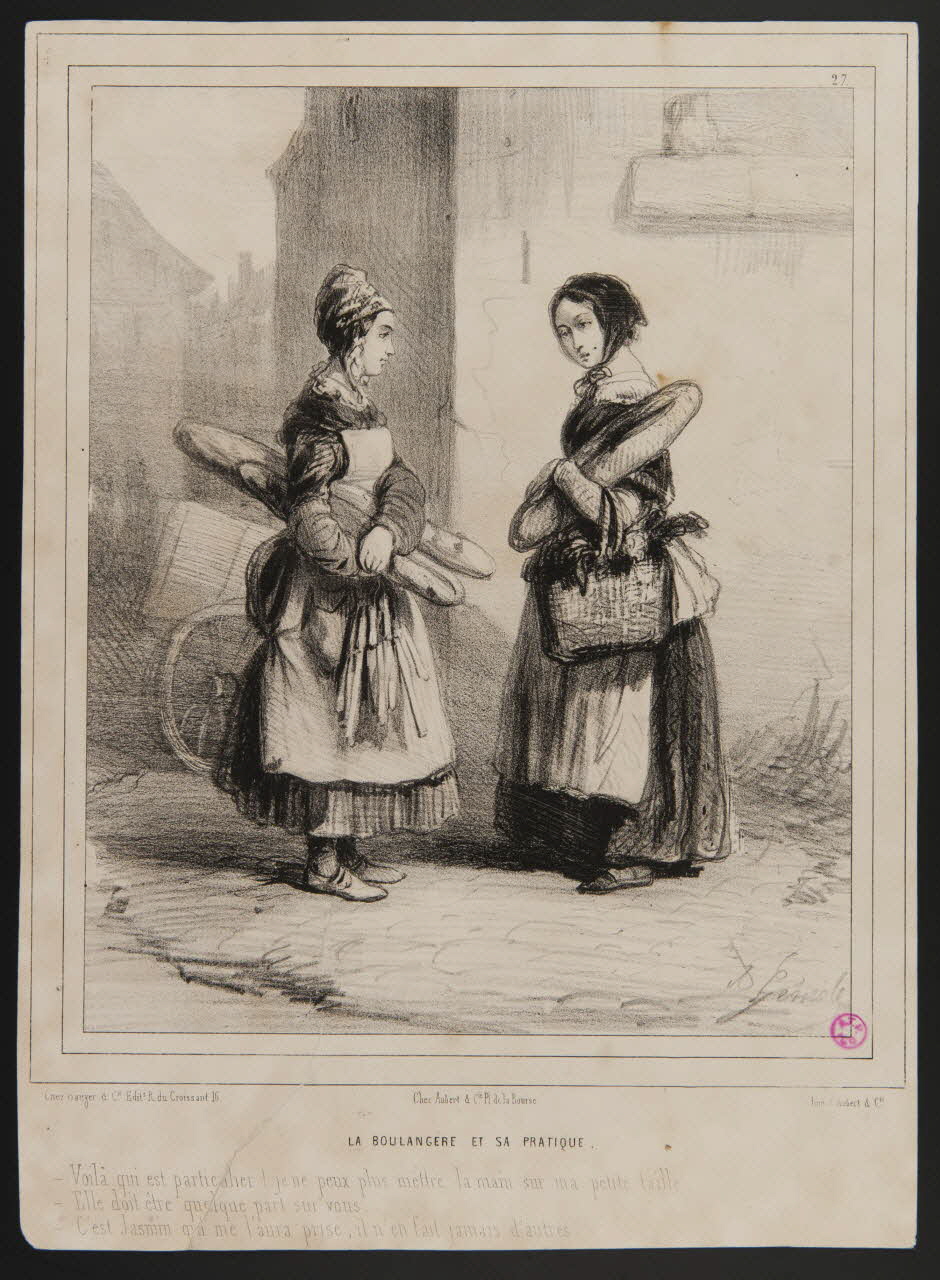 Alfred André Géniole ; Aubert et Cie ; Bauger Et Cie partie d'un ensemble d'estampes LA BOULANGERE ET SA PRATIQUE. Paris 1841 1938.11.55 Photo