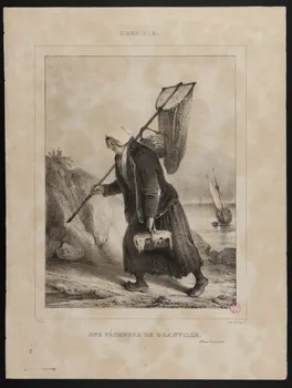 Georges J. Frey ; Guet Charlemagne Oscar partie d'un ensemble d'estampes UNE PECHEUSE DE GRANVILLE  (Basse Normandie) Paris 1833 1938.11.56 Photo