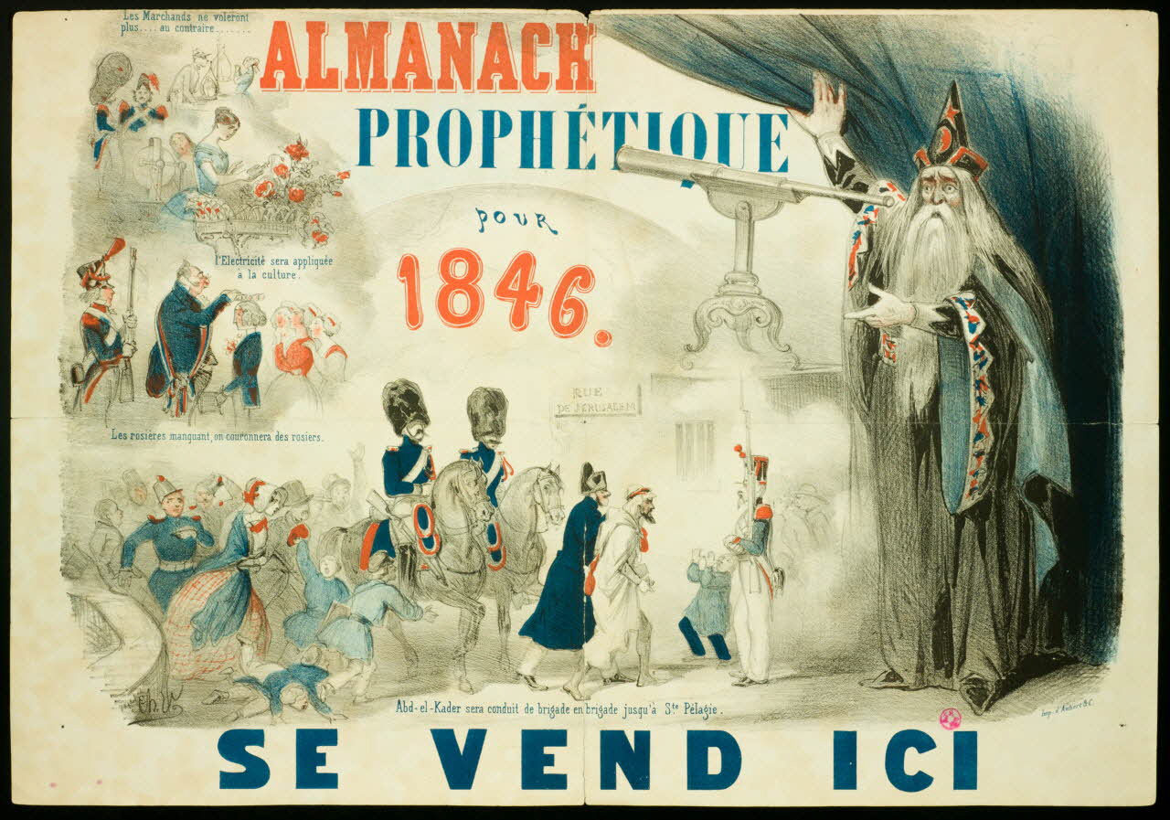 Ch. V. ; Aubert et Cie affiche ALMANACH  PROPHETIQUE  POUR  1846. France 1846 1938.11.58 Photo