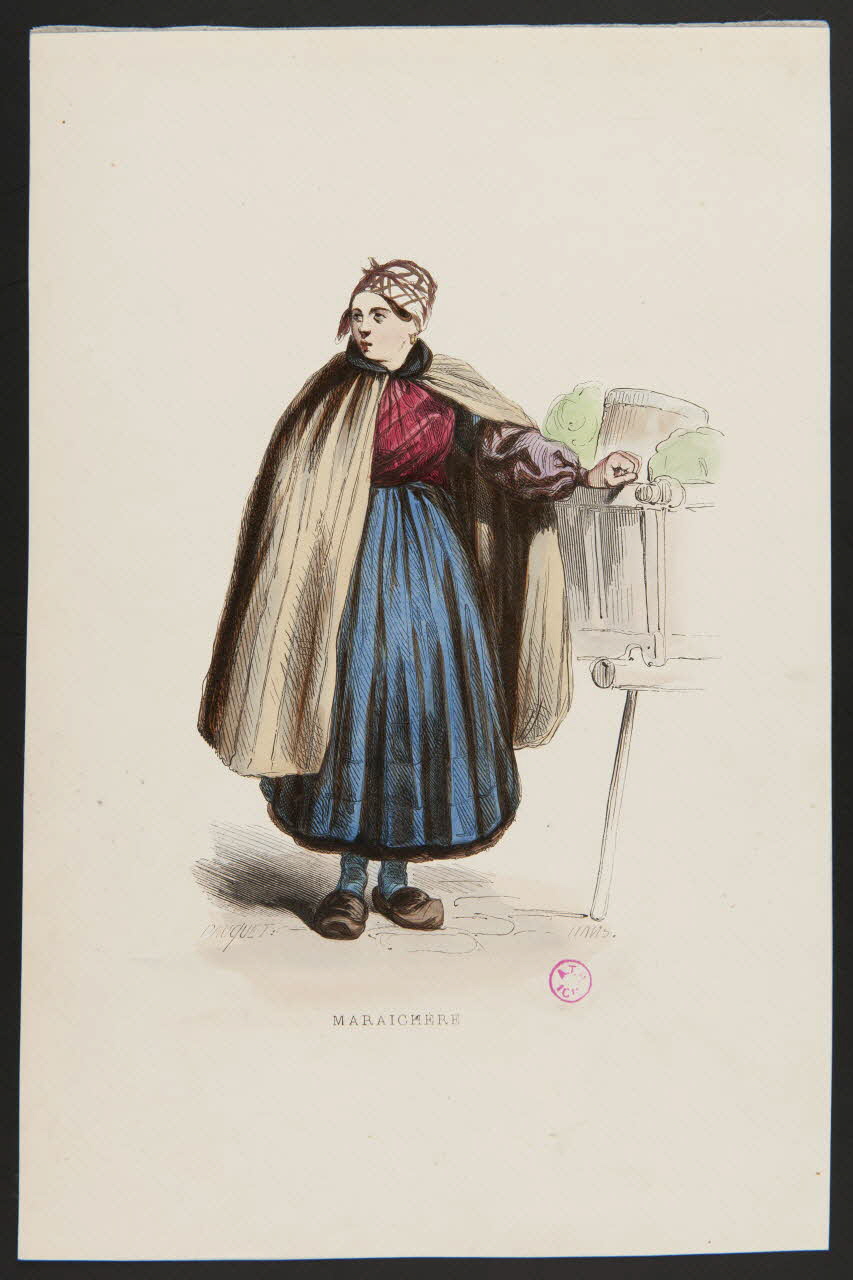 Hans ; Pauquet ; J. Ferrand partie d'un ensemble d'estampes MARAICHERE Paris 1840-1842 1938.11.7 Photo