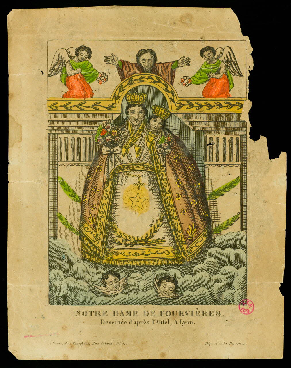Cereghetti estampe NOTRE DAME DE FOURVIERES, Paris 1812-1853 1938.11.80 Photo