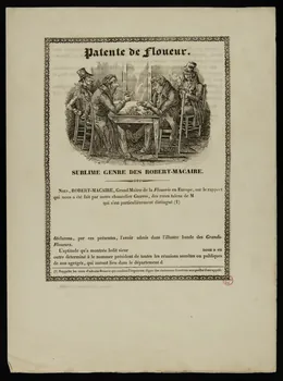 François Georgin ; Pellerin brevet Patente de Floueur.  SUBLIME GENRE DES ROBERT-MACAIRE. Lorraine, France 1822-1863 1938.13.3  Photo