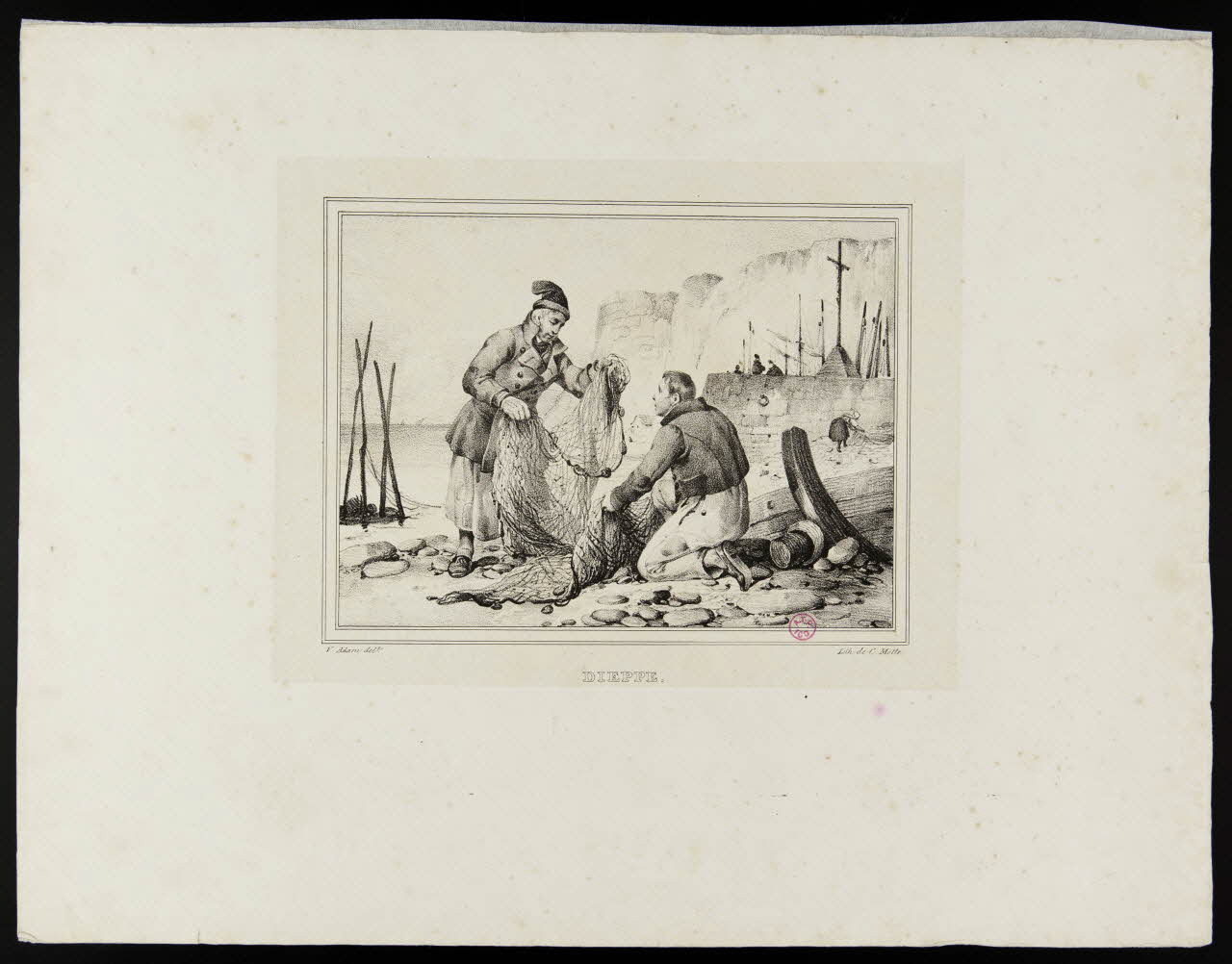 Victor Adam ; Charles C. Motte estampe DIEPPE. Paris 1827 1938.14.5 Photo
