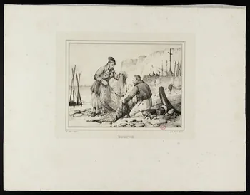Victor Adam ; Charles C. Motte estampe DIEPPE. Paris 1827 1938.14.5 Photo