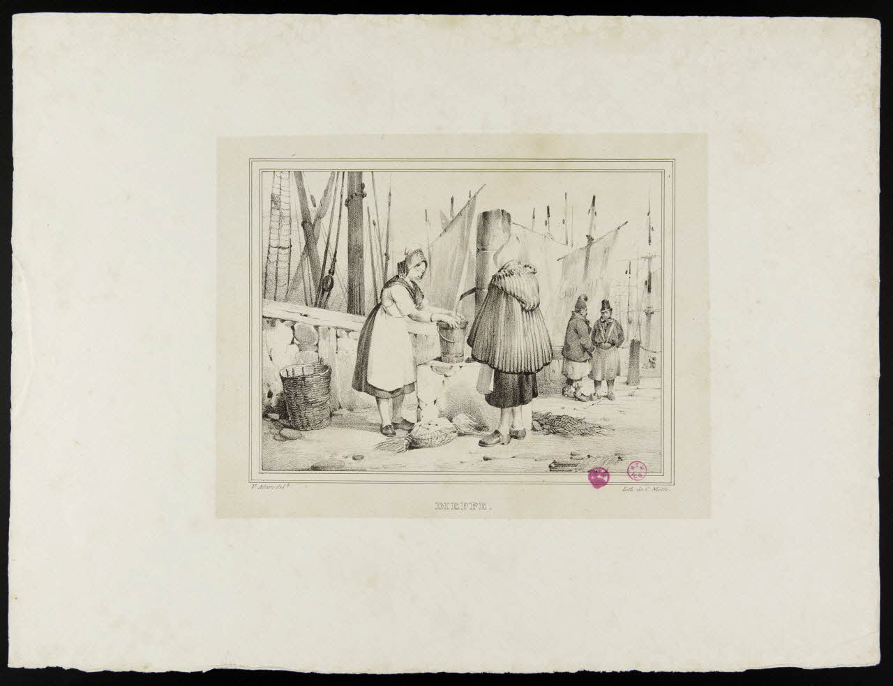 Victor Adam ; Charles C. Motte estampe DIEPPE. Paris 1827 1938.14.6 Photo