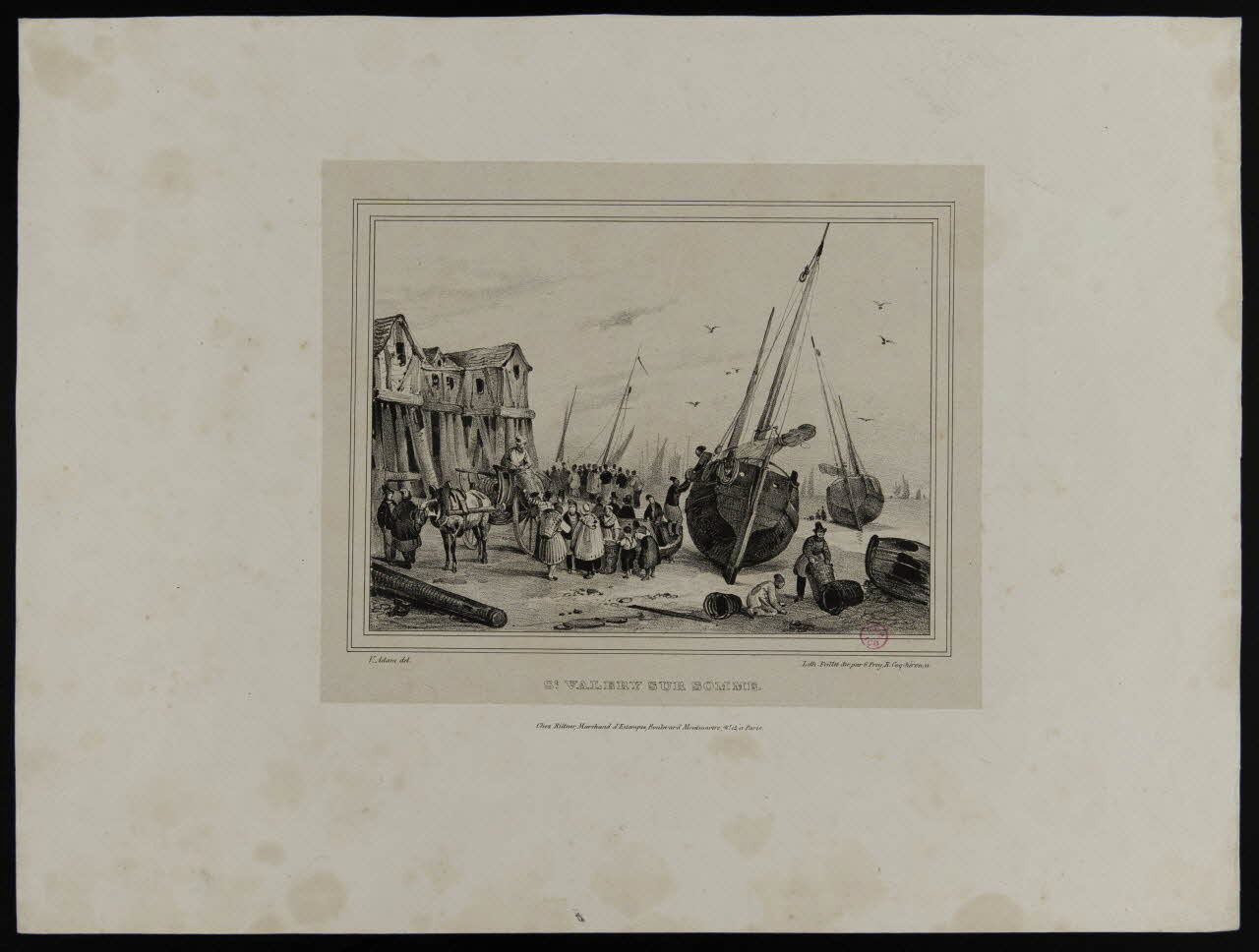 Victor Adam ; Feillet estampe St. VALERY SUR SOMME. Paris 1829 1938.14.8 Photo