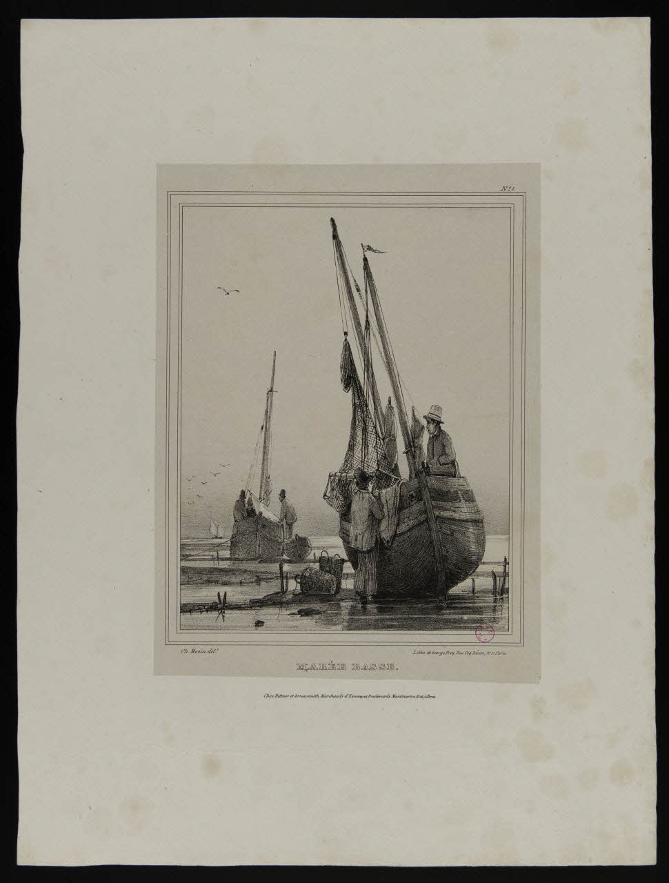 Mozin Charles Louis ; Georges J. Frey estampe MAREE BASSE. Paris 1824-1834 1938.14.9 Photo