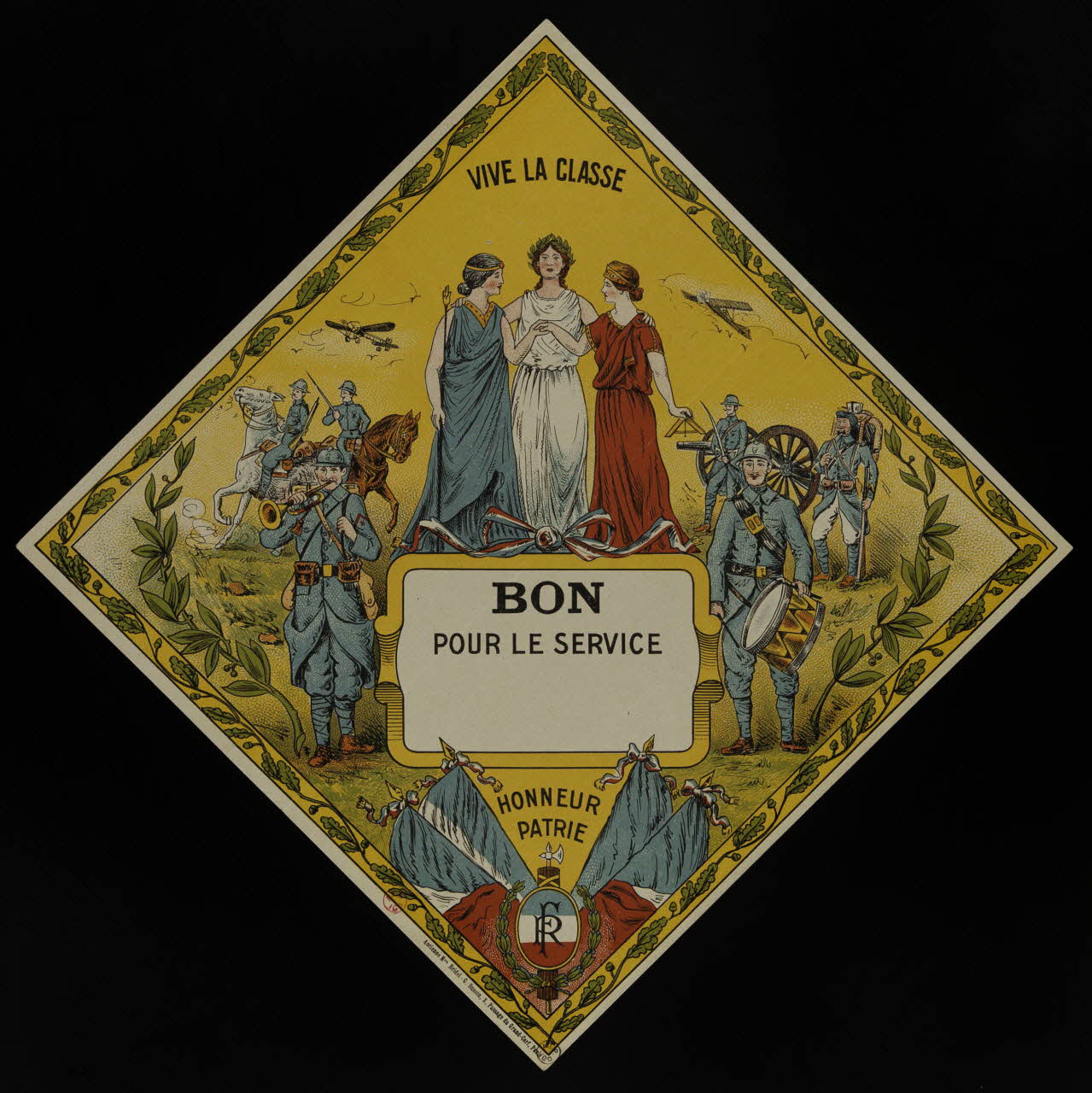 Feillet ; Rittner ; Bridel numéro de conscrit BON  POUR LE SERVICE. Paris 1909-1919 1938.15.1 Photo