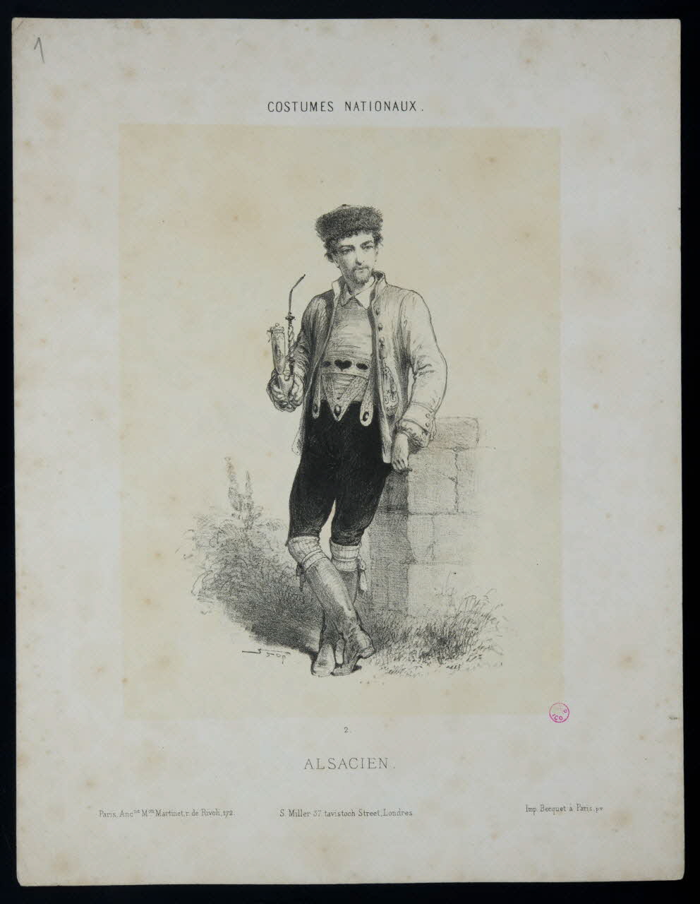 Louis Morel-Retz ; Ancienne Maison Martinet (éditeur, lib estampe COSTUMES NATIONAUX.  ALSACIEN. Londres 1899 1938.16.4 Photo