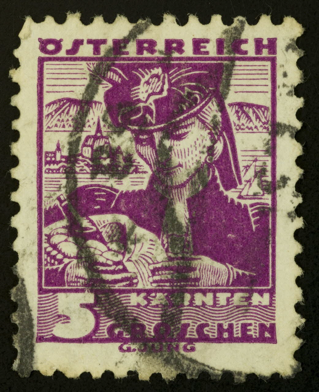Jung G. timbre OSTERREICH  KARNTEN Autriche 1938 1938.16.9 Photo