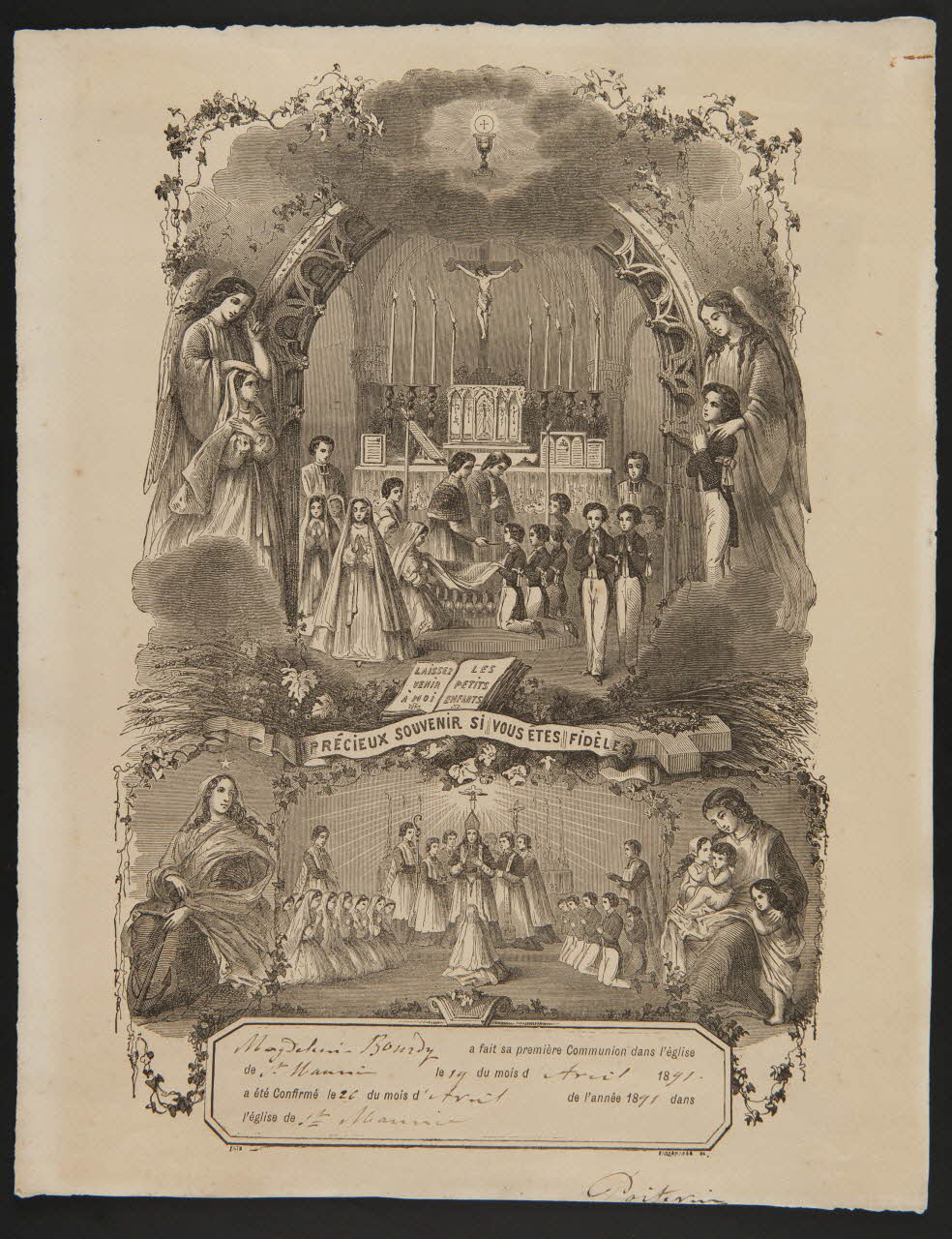 Fath souvenir de communion PRECIEUX SOUVENIR SI VOUS ETES FIDELES France 1891 1938.194.89 Photo