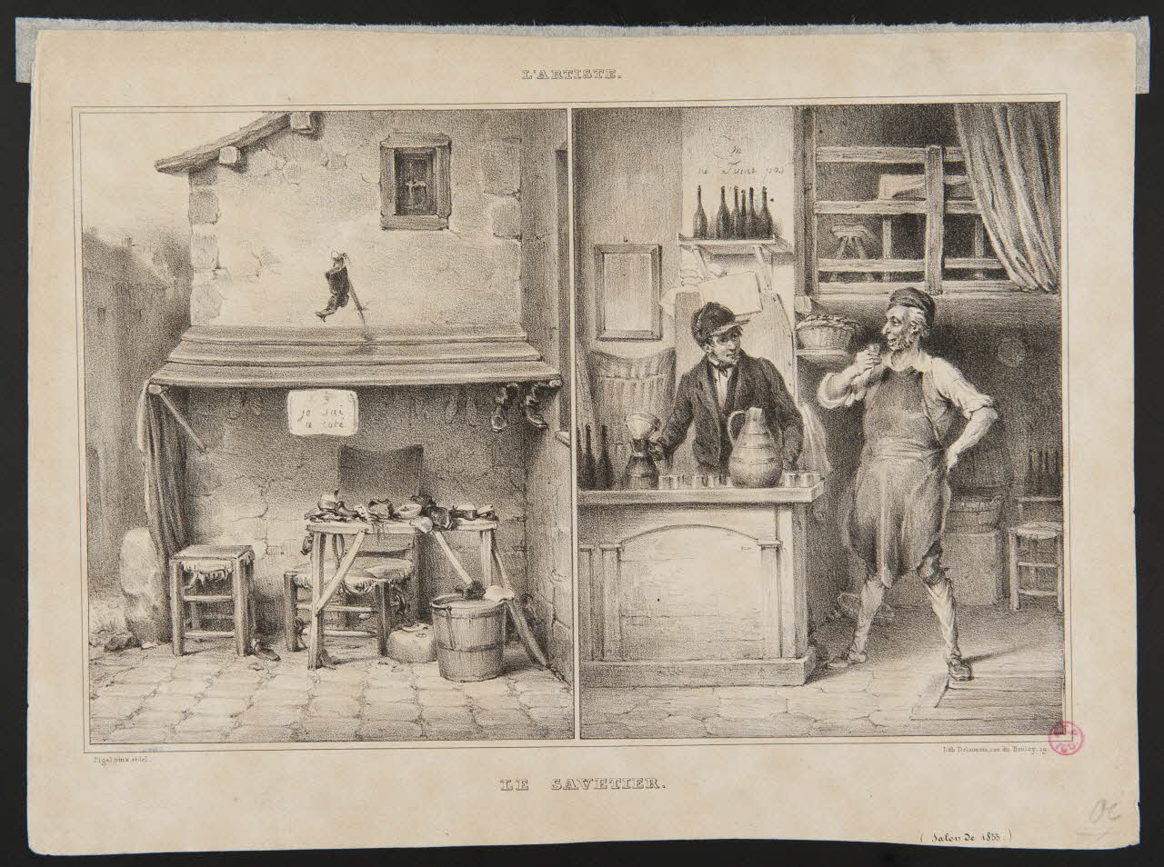 Delaunois ; Pigal Edme Jean ; Delaunois estampe LE SAVETIER. Paris 1828-1838 1938.22.1 Photo