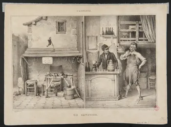 Delaunois ; Pigal Edme Jean ; Delaunois estampe LE SAVETIER. Paris 1828-1838 1938.22.1  Photo