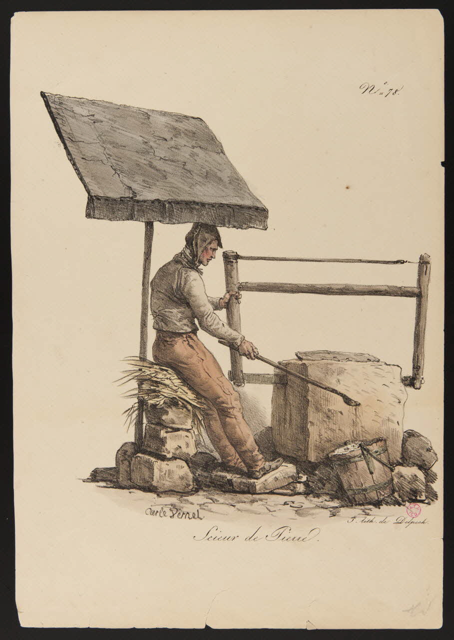 Carle Vernet ; François Delpech estampe Scieur de Pierre. Paris 1775-1836 1938.22.3 Photo