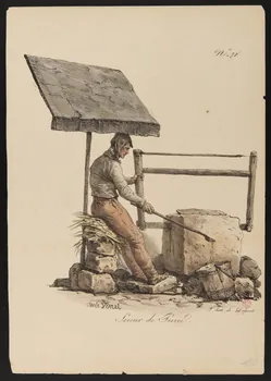Carle Vernet ; François Delpech estampe Scieur de Pierre. Paris 1775-1836 1938.22.3 Photo