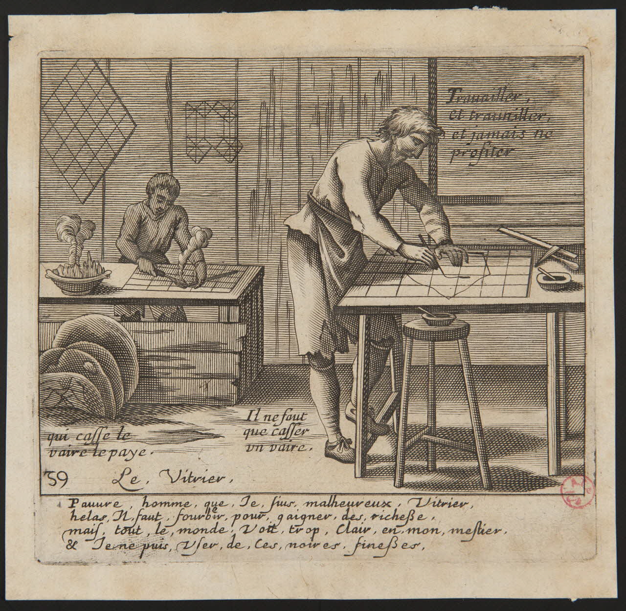 imagerie ancienne Le Vitrier Paris 1650 1938.22.6 Photo