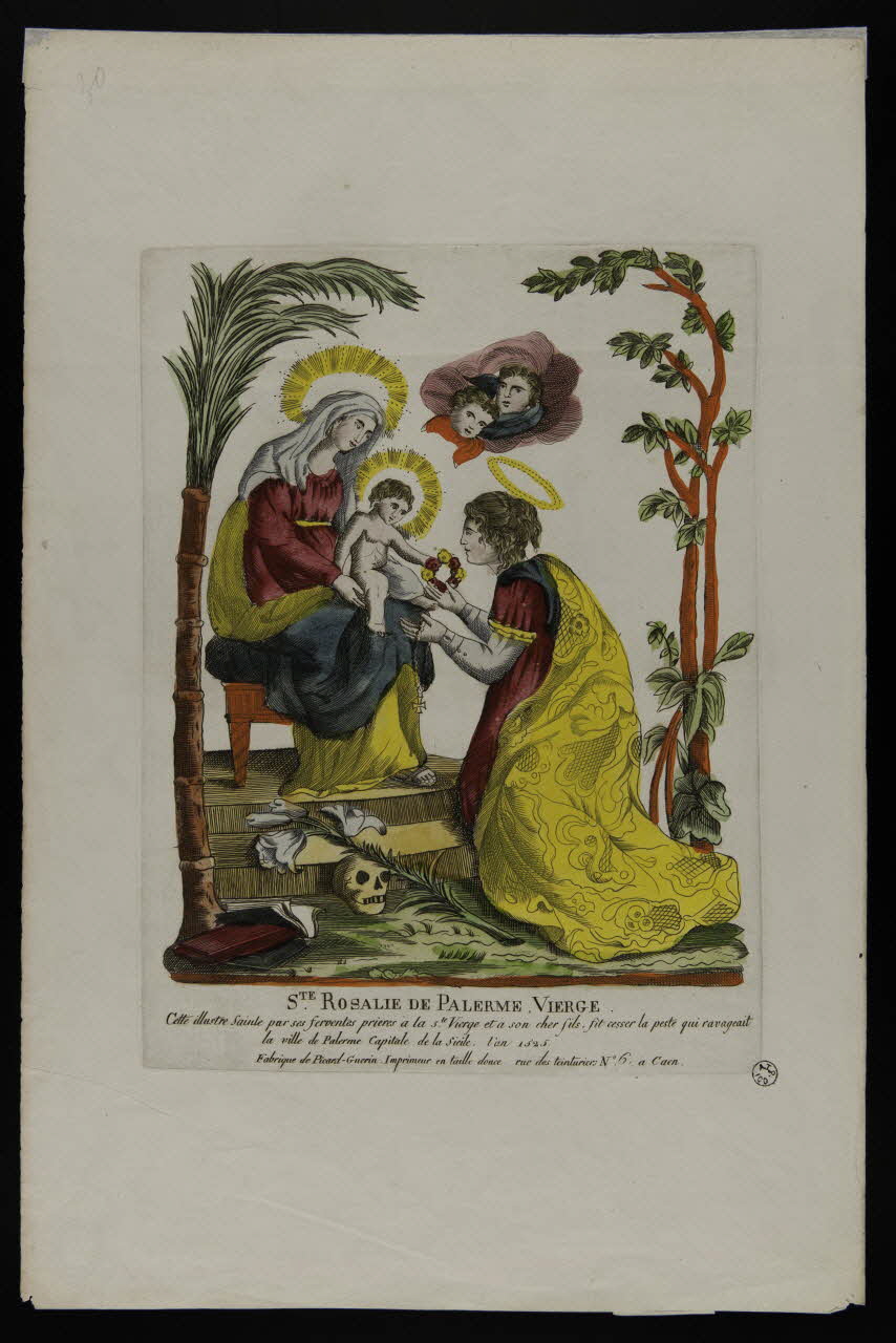 Jean-François Picard ; Marie-Françoise Guérin estampe STE ROSALIE DE PALERME VIERGE Caen 1809-1831 1938.25.102 Photo
