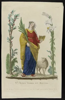 Basset. Paris imagerie ancienne Ste.AGNES VIERGE ET MARTYRE. Paris 1750-1800 1938.25.106 Photo