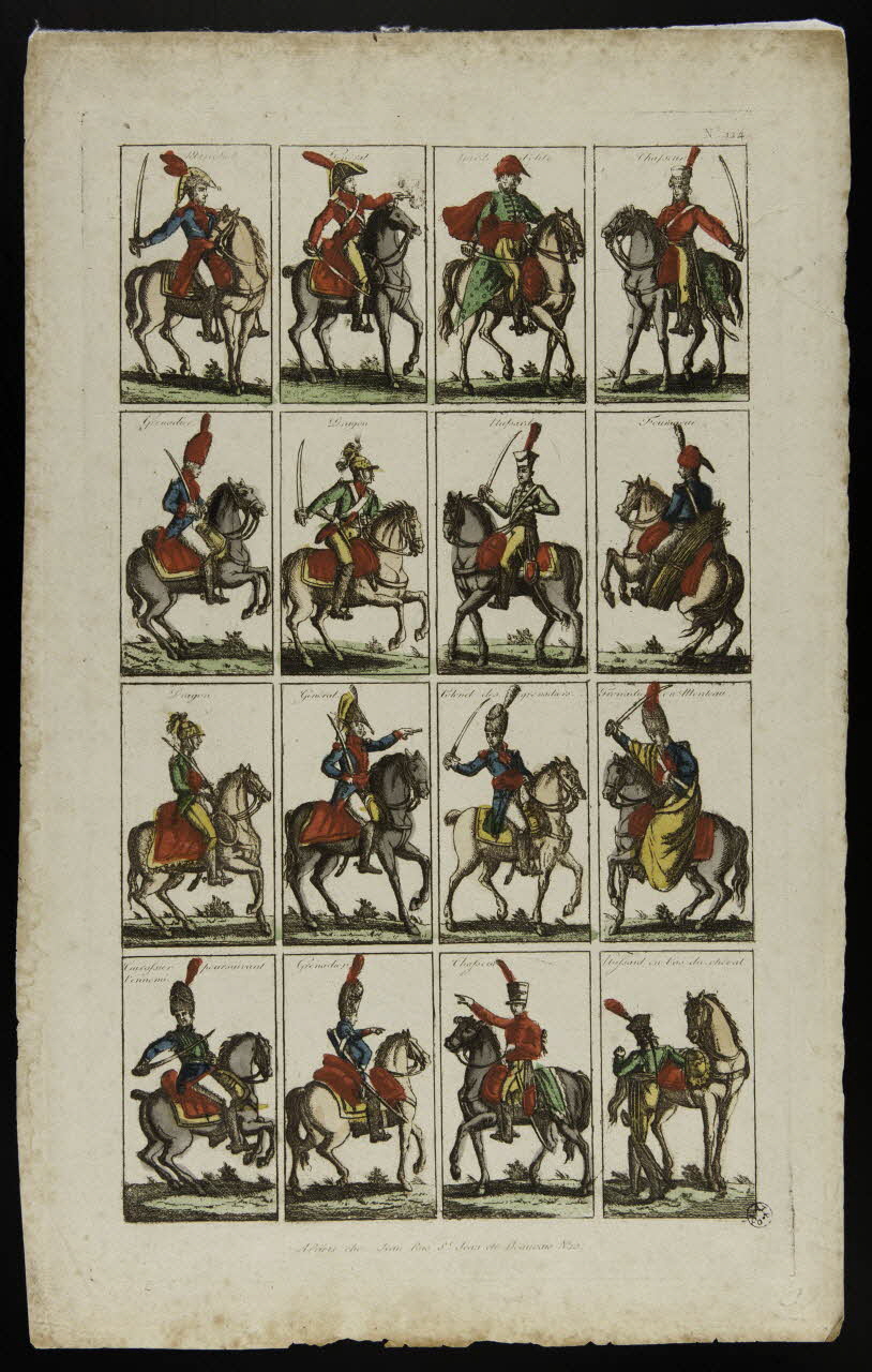 Jean imagerie ancienne Militaires à cheval de l'époque imperiale Paris 1795-1825 1938.25.112 Photo