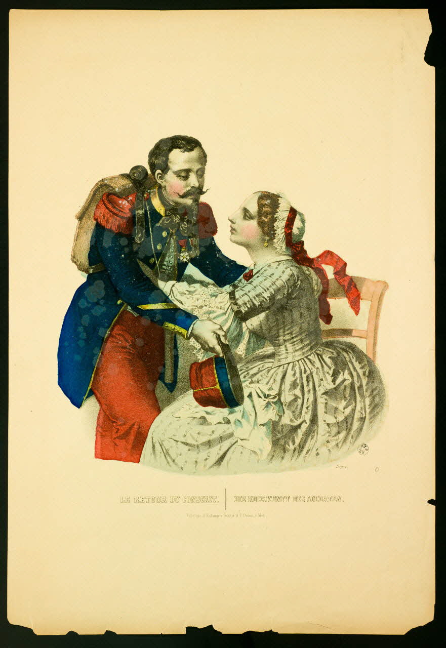 Gangel et Didion estampe LE RETOUR DU CONSCRIT. Metz 1858-1868 1938.25.131 Photo