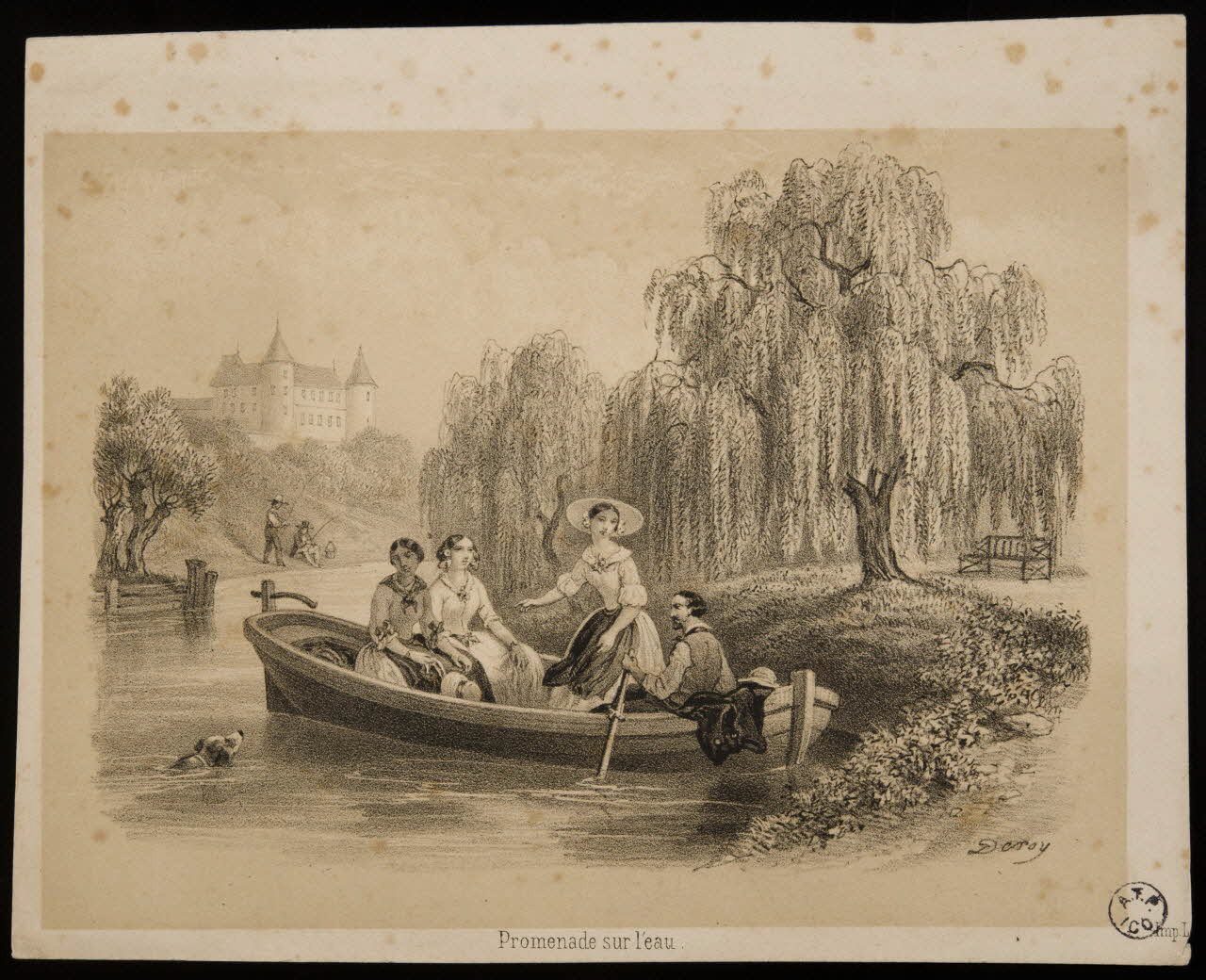 Isidore Laurent Deroy estampe Promenade sur l'eau. Paris 1818-1880 1938.25.142 Photo