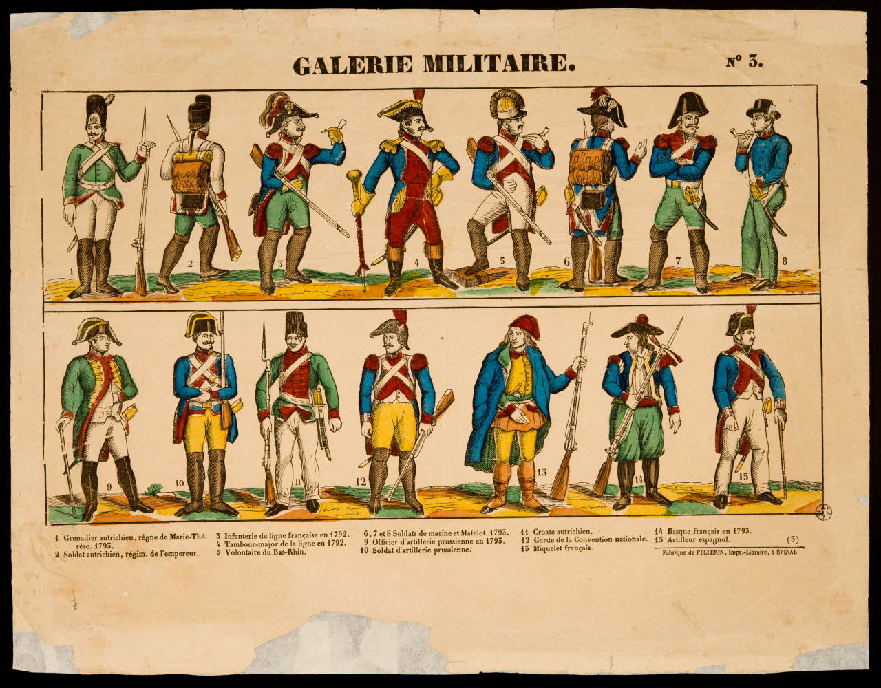 Pellerin suite de figures (7x2) GALERIE MILITAIRE. Lorraine, France 1839-1849 1938.25.26 Photo